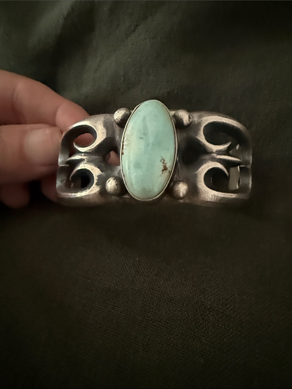 Dry Creek Sterling Silver Cuff by Native Artist Chimney Butte.